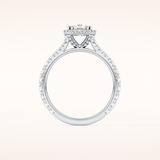 1.04 CT Cushion Shaped Halo & Pave Moissanite Engagement Ring