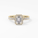Emerald Halo & Pave Lab Grown Diamond Engagement Ring
