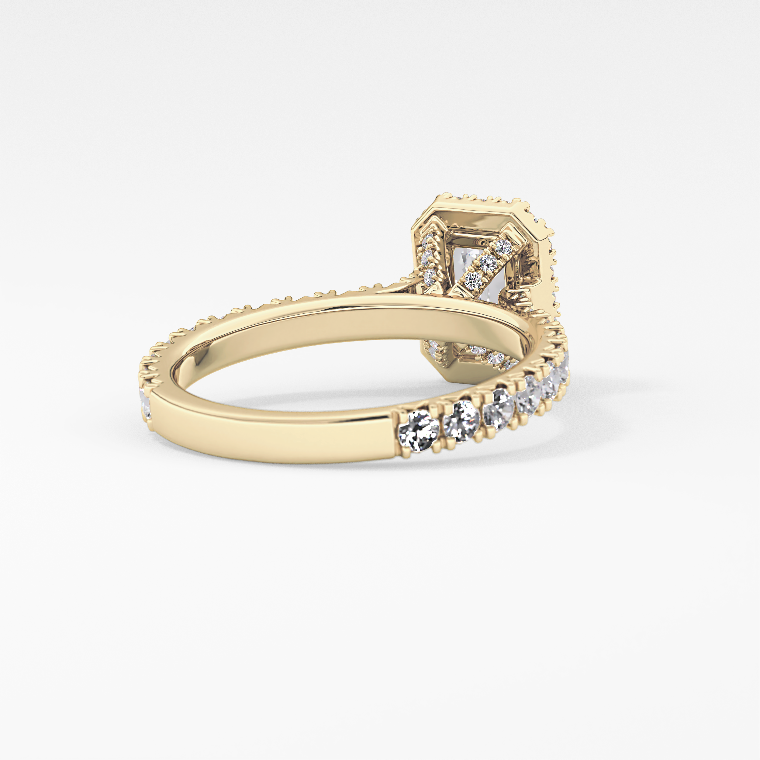 Emerald Halo & Pave Lab Grown Diamond Engagement Ring