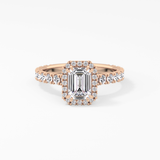 Emerald Halo & Pave Lab Grown Diamond Engagement Ring
