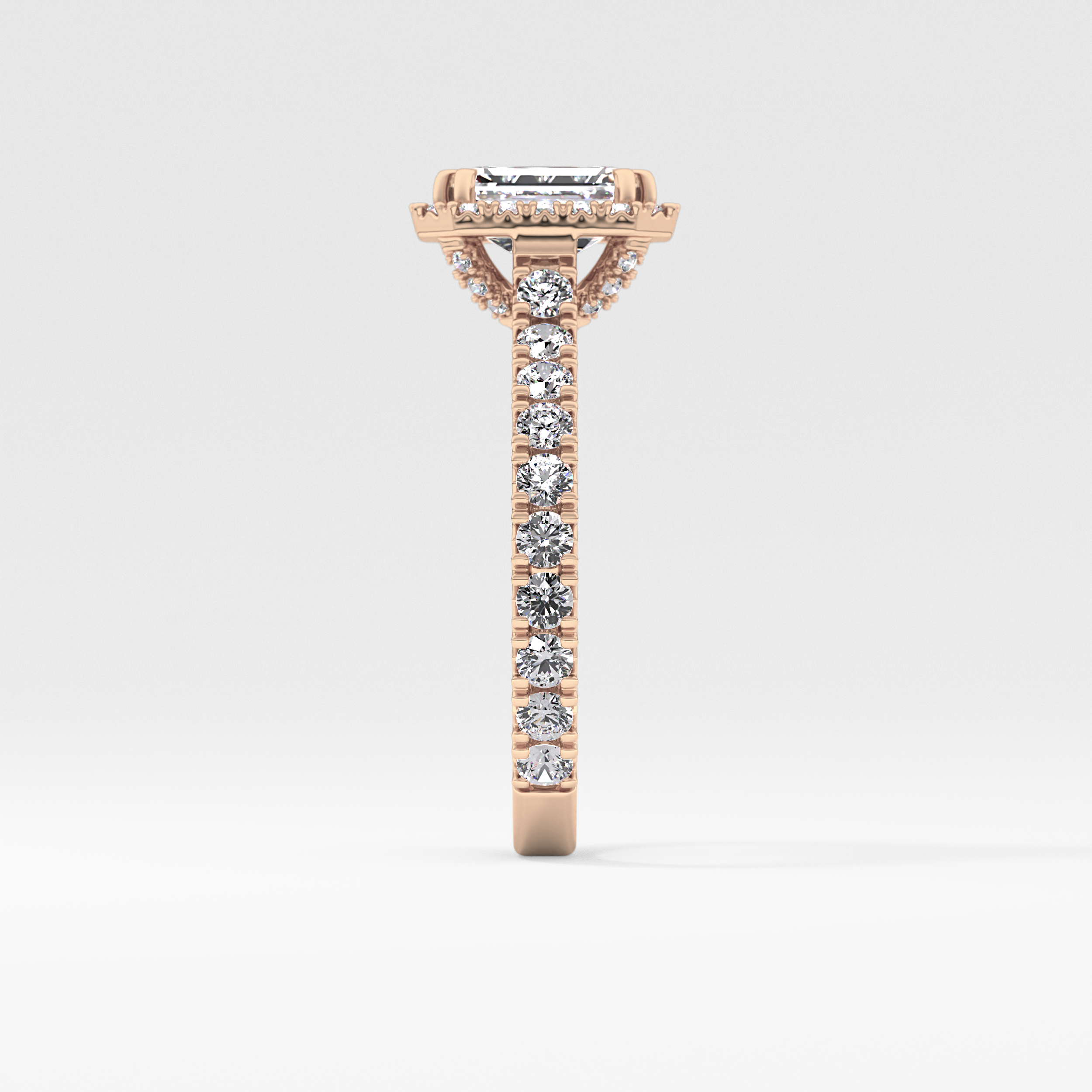 Emerald Halo & Pave Lab Grown Diamond Engagement Ring