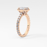 Emerald Halo & Pave Lab Grown Diamond Engagement Ring