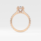 Emerald Halo & Pave Lab Grown Diamond Engagement Ring