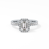 Emerald Halo & Pave Lab Grown Diamond Engagement Ring
