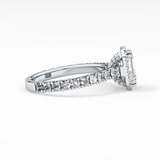 Emerald Halo & Pave Lab Grown Diamond Engagement Ring
