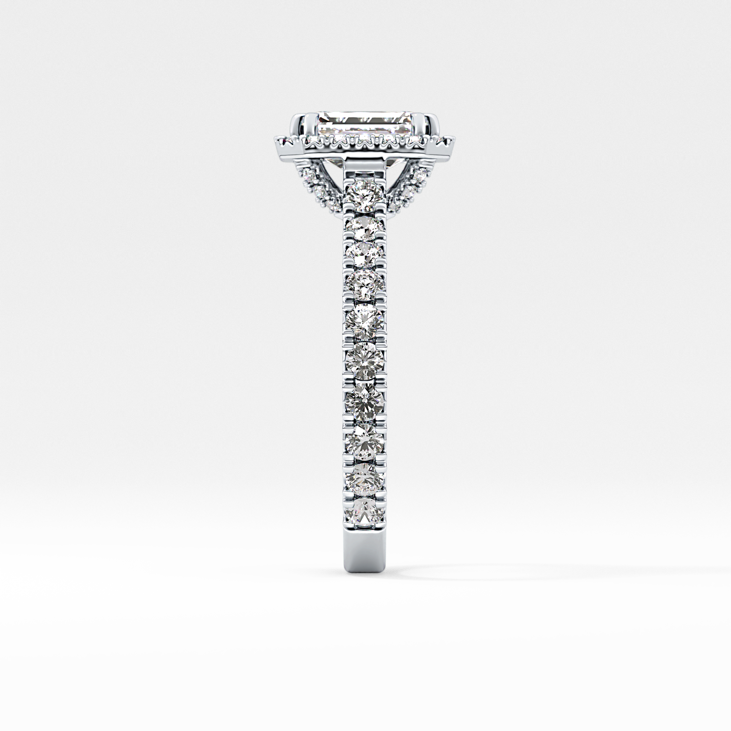 Emerald Halo & Pave Lab Grown Diamond Engagement Ring