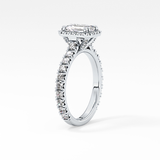 Emerald Halo & Pave Lab Grown Diamond Engagement Ring