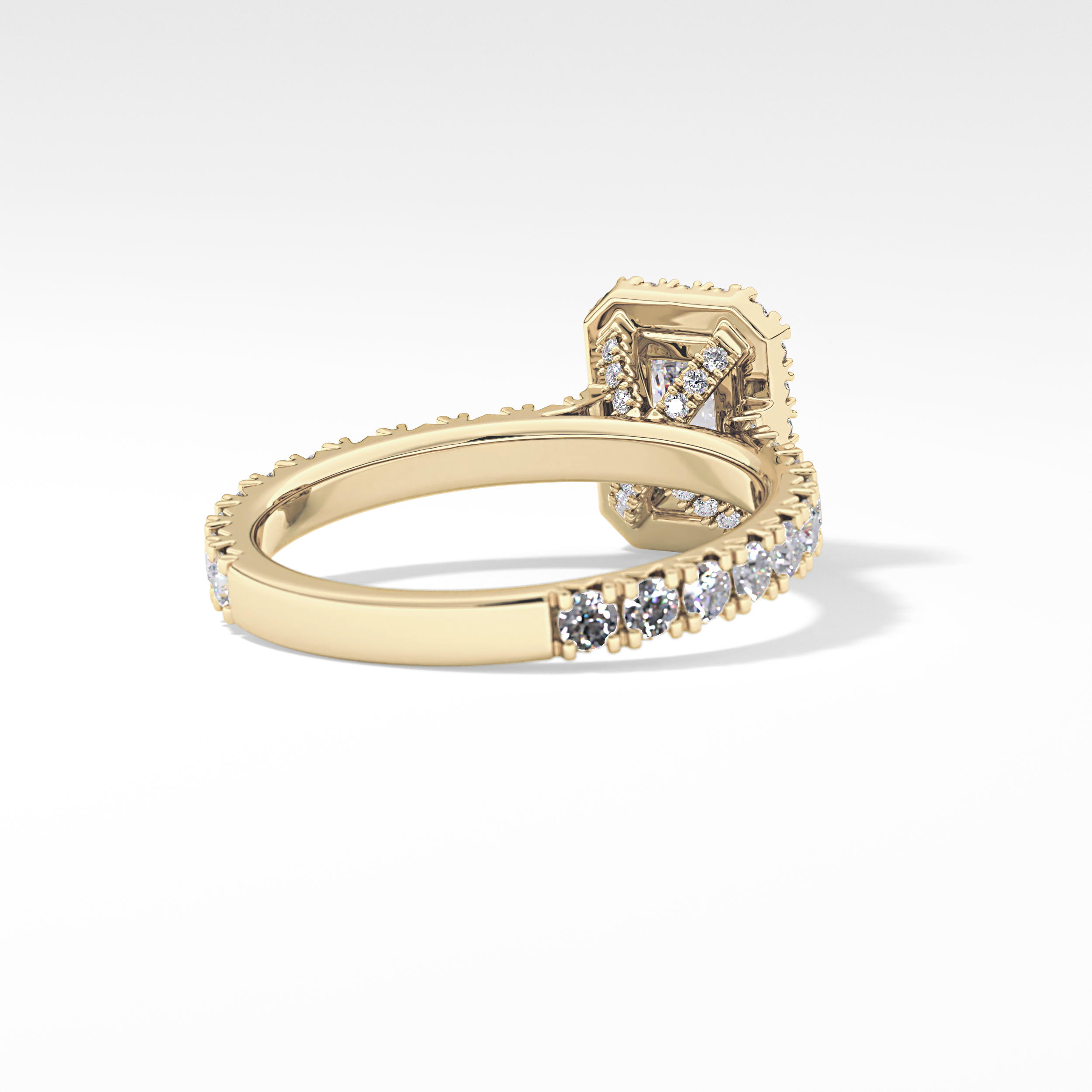 Radiant Halo & Pave Lab Grown Diamond Engagement Ring