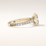 1.21 CT Radiant Shaped Halo & Pave Moissanite Engagement Ring