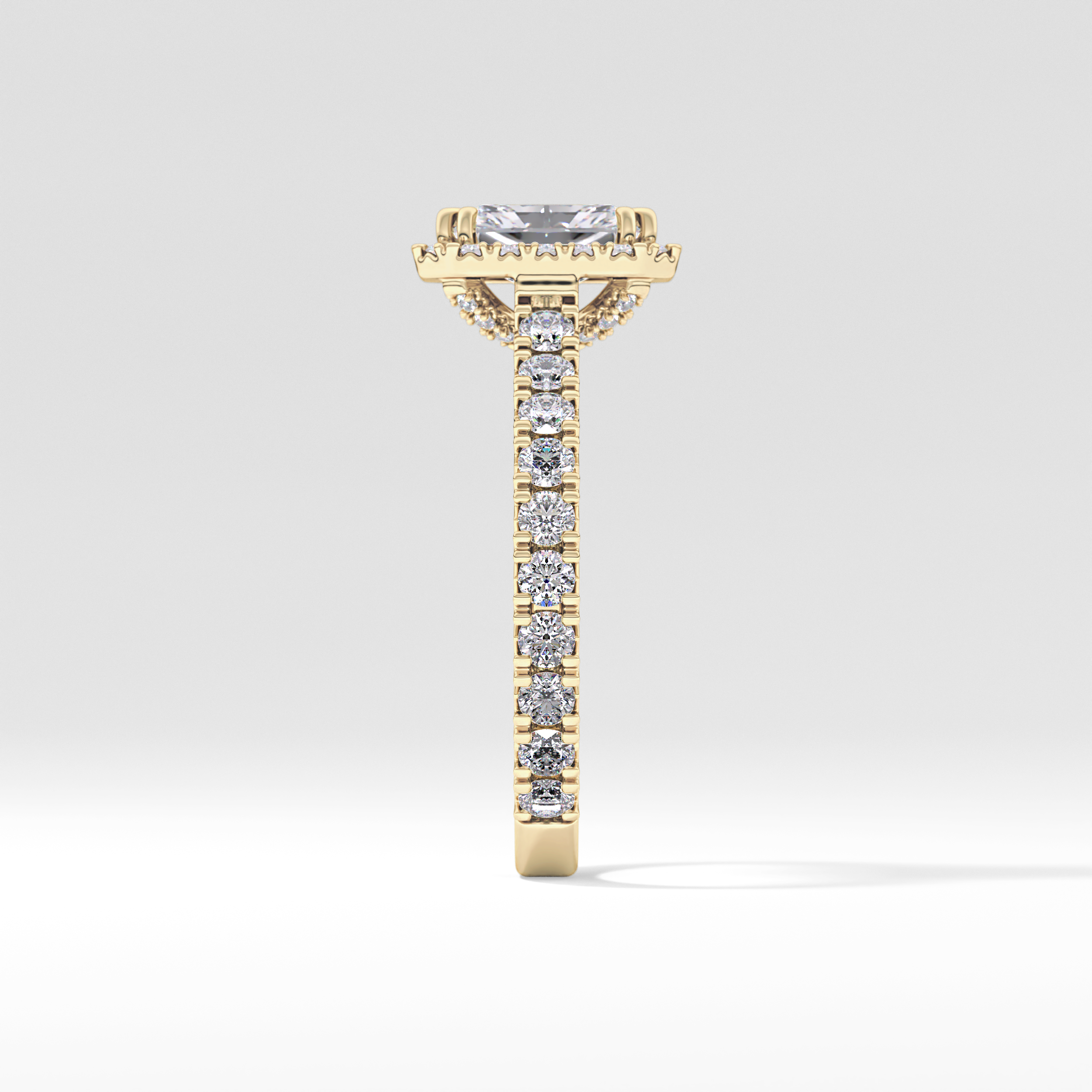 Radiant Halo & Pave Lab Grown Diamond Engagement Ring