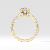 Radiant Halo & Pave Lab Grown Diamond Engagement Ring