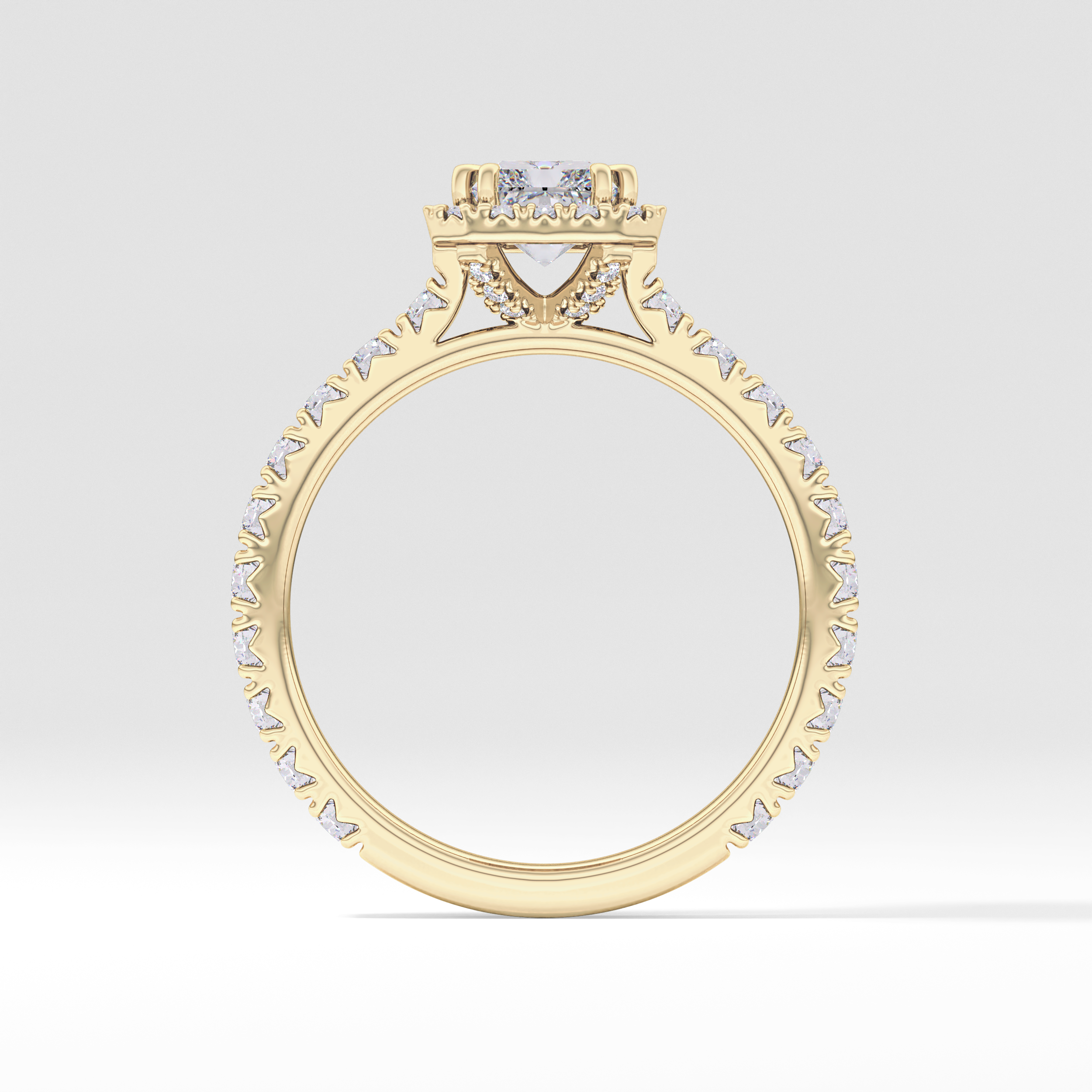 Radiant Halo & Pave Lab Grown Diamond Engagement Ring