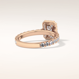 1.21 CT Radiant Shaped Halo & Pave Moissanite Engagement Ring