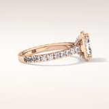 1.21 CT Radiant Shaped Halo & Pave Moissanite Engagement Ring