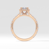 Radiant Halo & Pave Lab Grown Diamond Engagement Ring