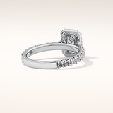 1.21 CT Radiant Shaped Halo & Pave Moissanite Engagement Ring
