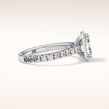 1.21 CT Radiant Shaped Halo & Pave Moissanite Engagement Ring