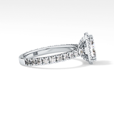 Radiant Halo & Pave Lab Grown Diamond Engagement Ring