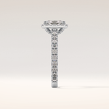 1.21 CT Radiant Shaped Halo & Pave Moissanite Engagement Ring