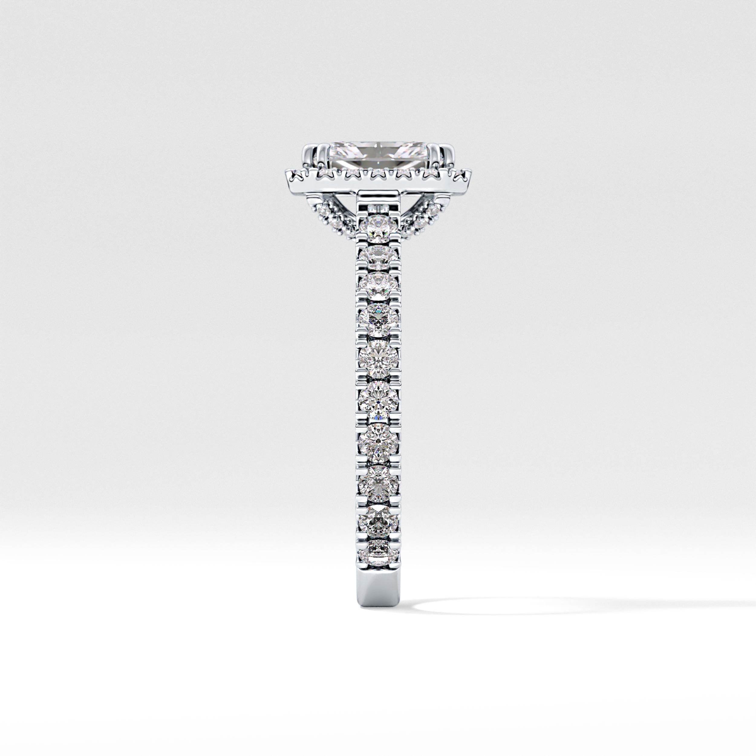 Radiant Halo & Pave Lab Grown Diamond Engagement Ring