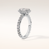 1.21 CT Radiant Shaped Halo & Pave Moissanite Engagement Ring