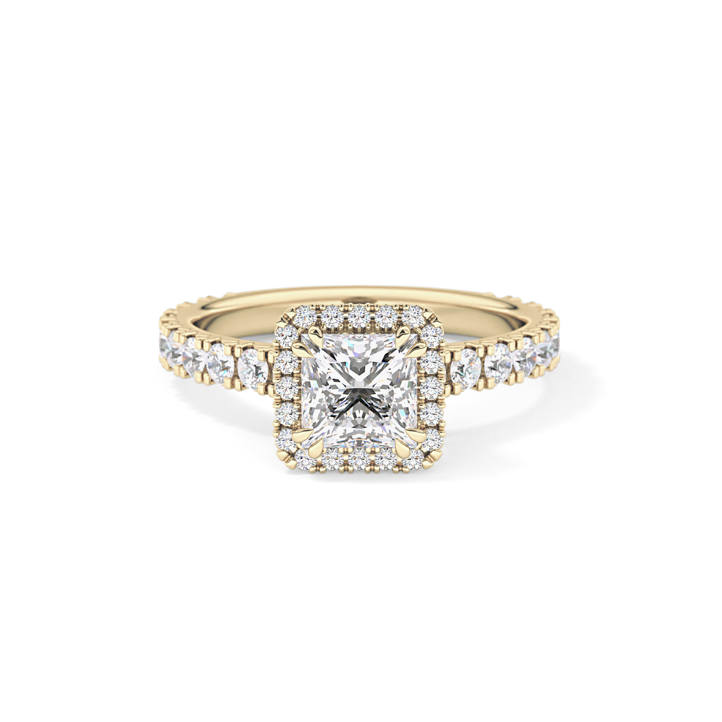 Princess Halo & Pave Lab Grown Diamond Engagement Ring