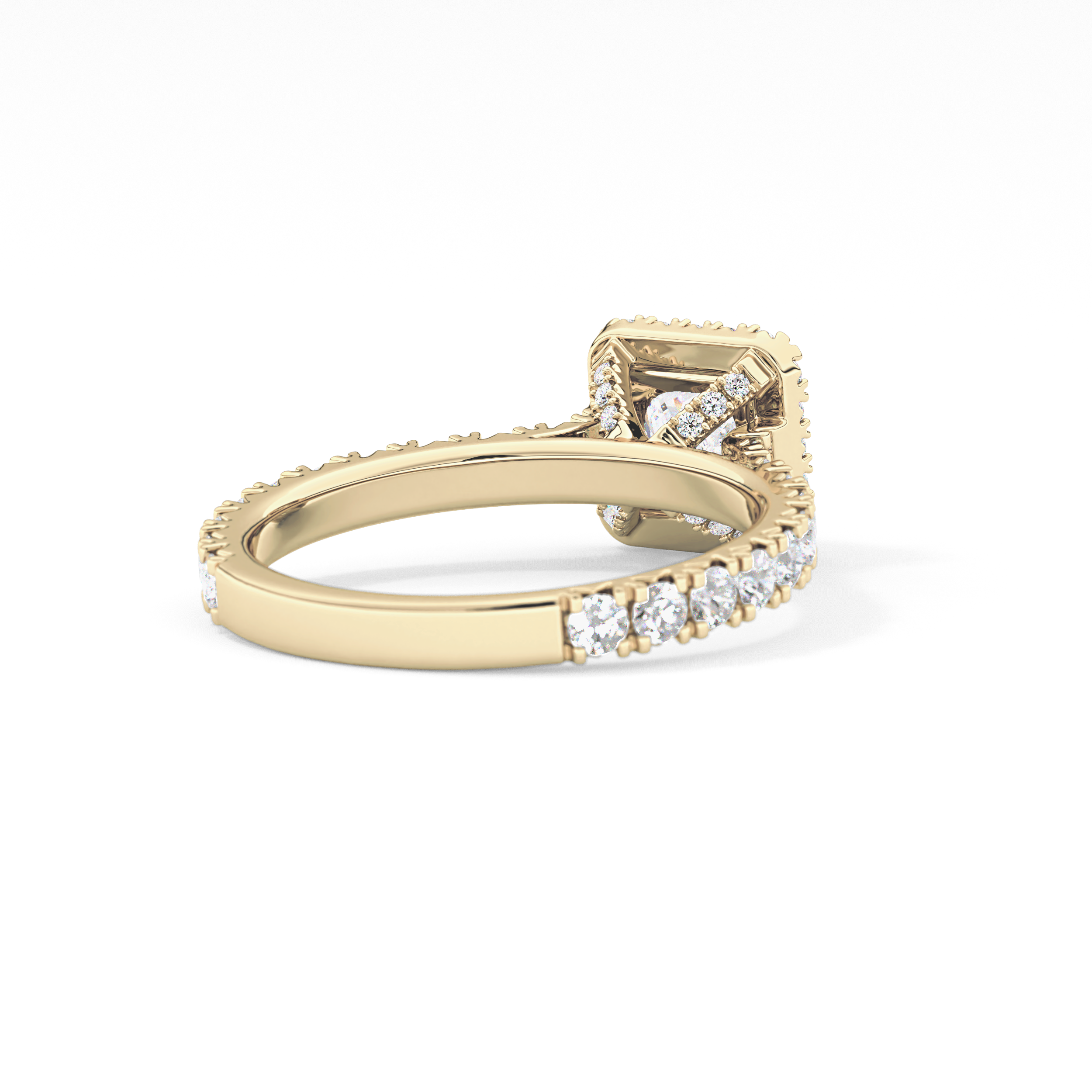 Princess Halo & Pave Lab Grown Diamond Engagement Ring