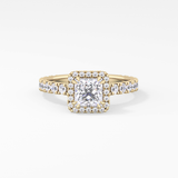 Princess Halo & Pave Lab Grown Diamond Engagement Ring