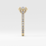 Princess Halo & Pave Lab Grown Diamond Engagement Ring