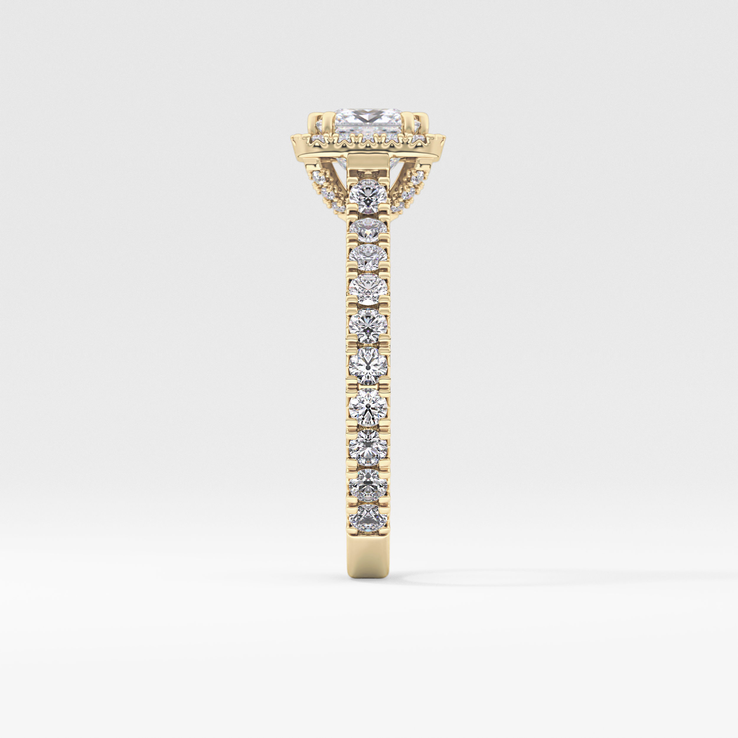 Princess Halo & Pave Lab Grown Diamond Engagement Ring