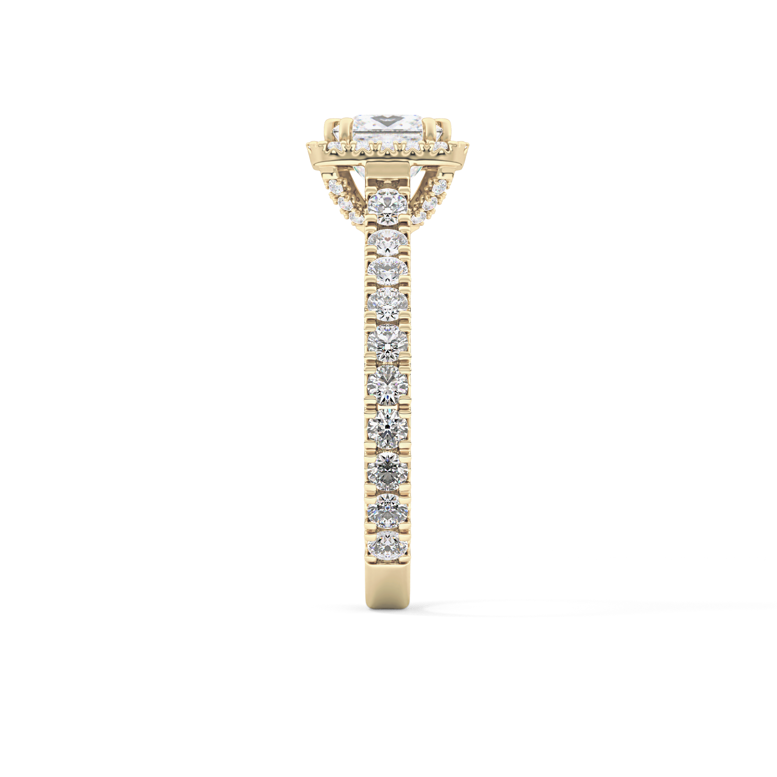 Princess Halo & Pave Lab Grown Diamond Engagement Ring