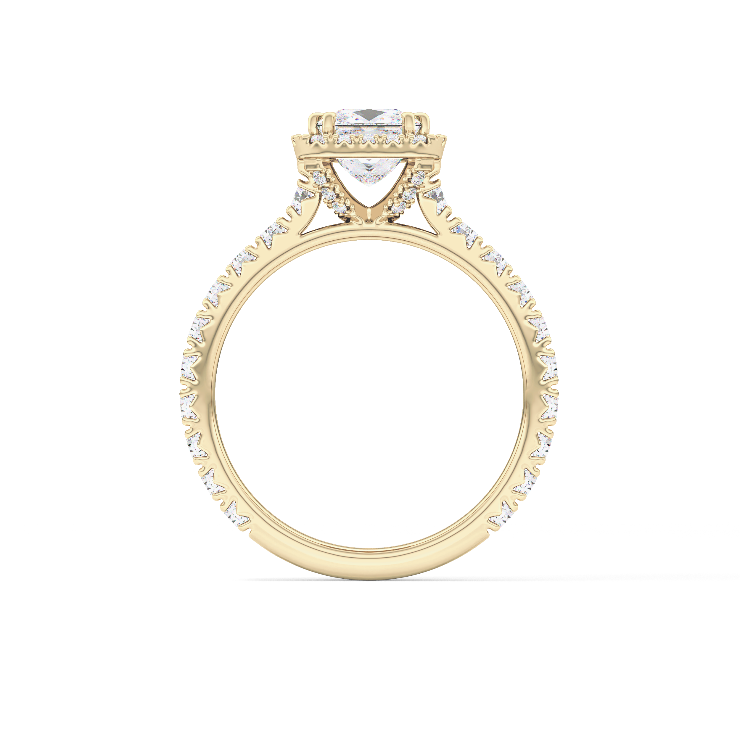 Princess Halo & Pave Lab Grown Diamond Engagement Ring