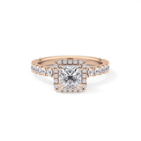 Princess Halo & Pave Lab Grown Diamond Engagement Ring