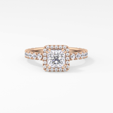 Princess Halo & Pave Lab Grown Diamond Engagement Ring