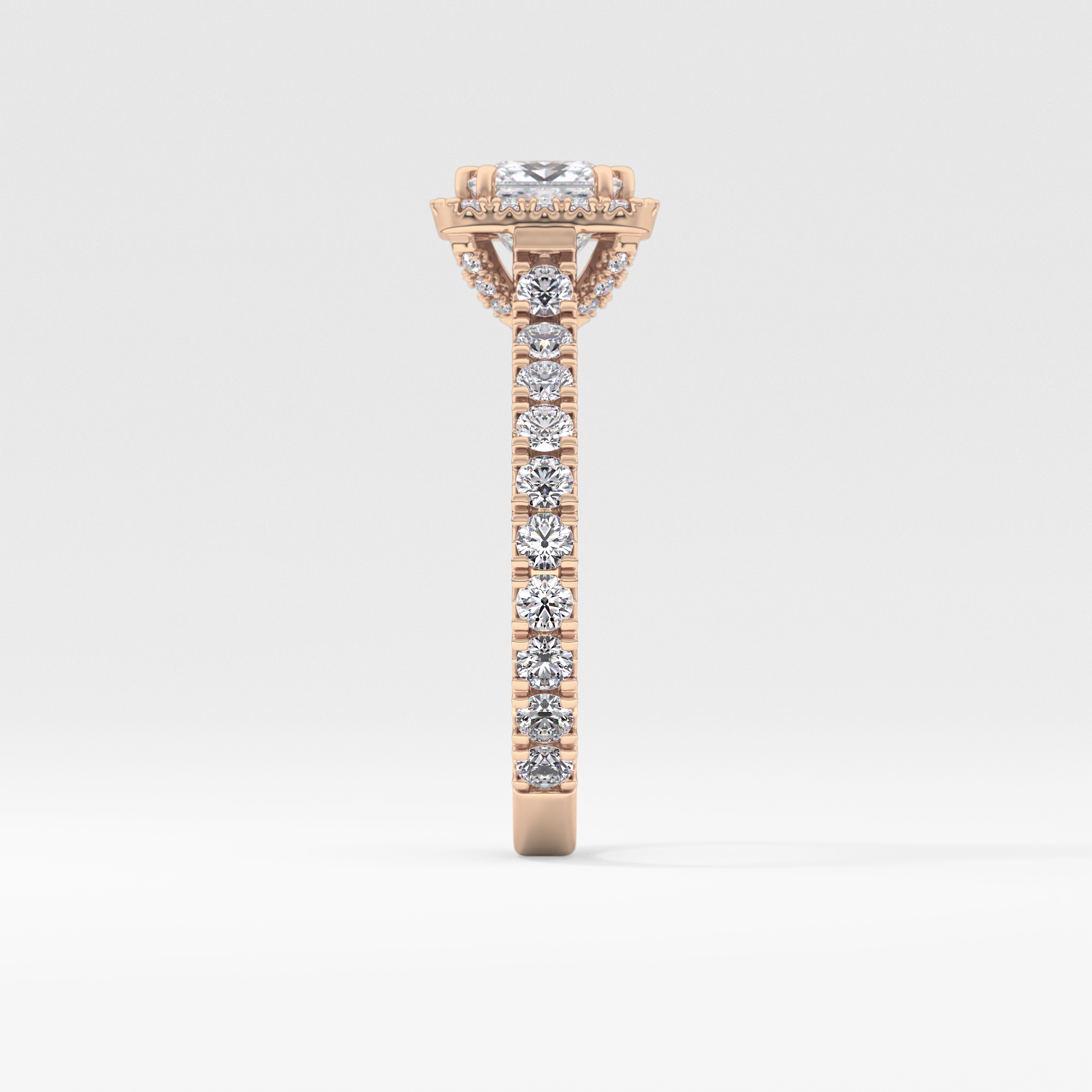 Princess Halo & Pave Lab Grown Diamond Engagement Ring
