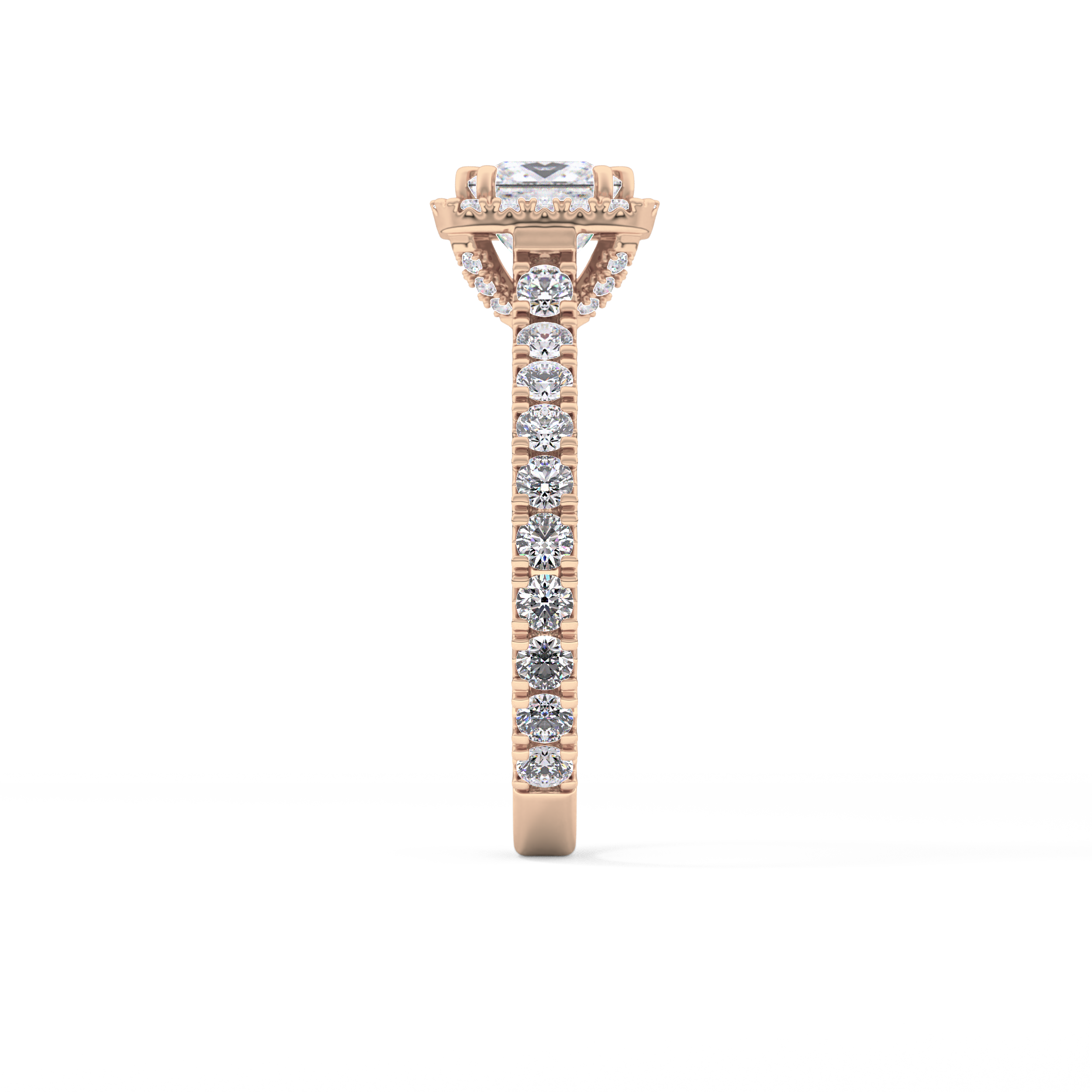 Princess Halo & Pave Lab Grown Diamond Engagement Ring