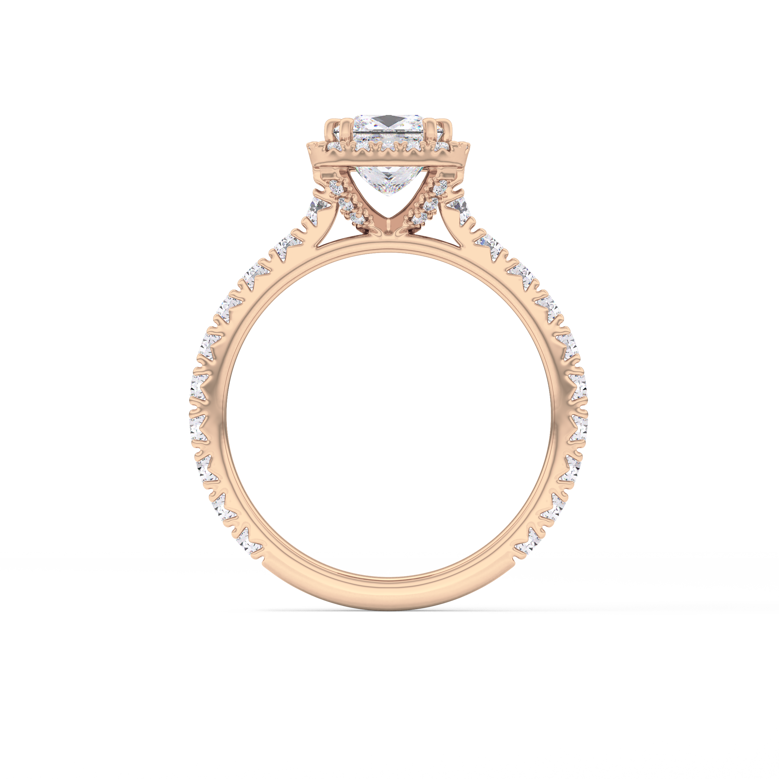 Princess Halo & Pave Lab Grown Diamond Engagement Ring