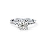 Princess Halo & Pave Lab Grown Diamond Engagement Ring