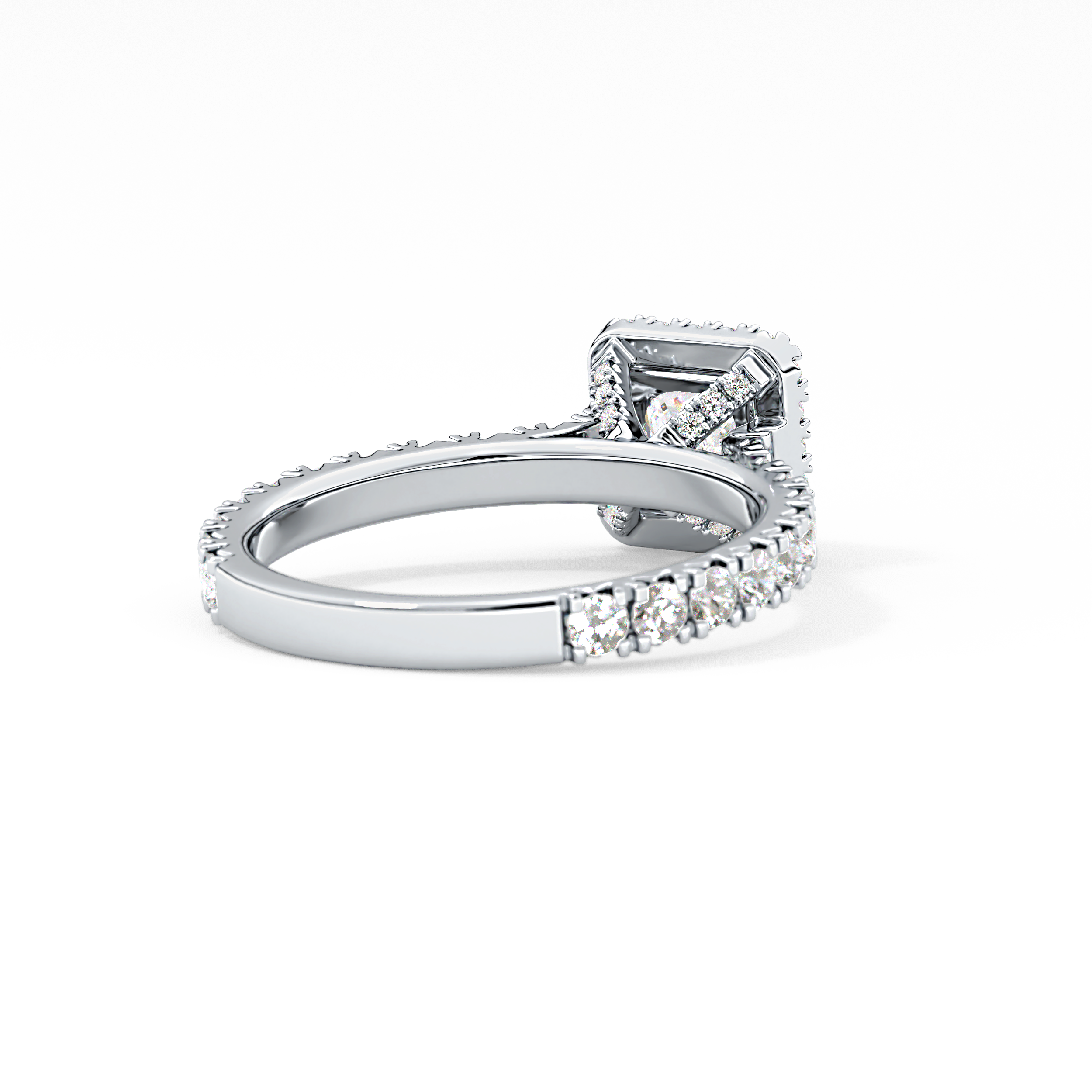 Princess Halo & Pave Lab Grown Diamond Engagement Ring