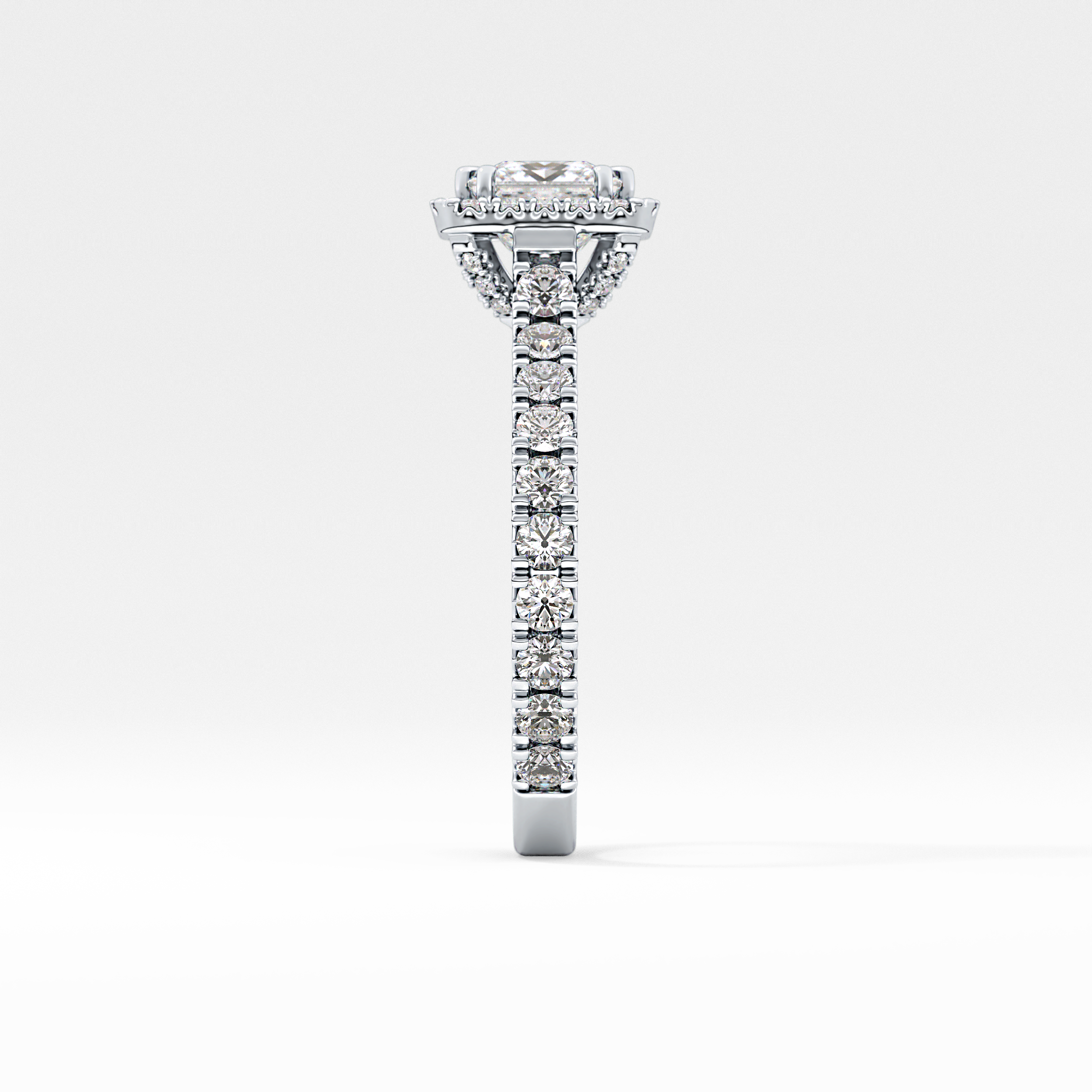 Princess Halo & Pave Lab Grown Diamond Engagement Ring