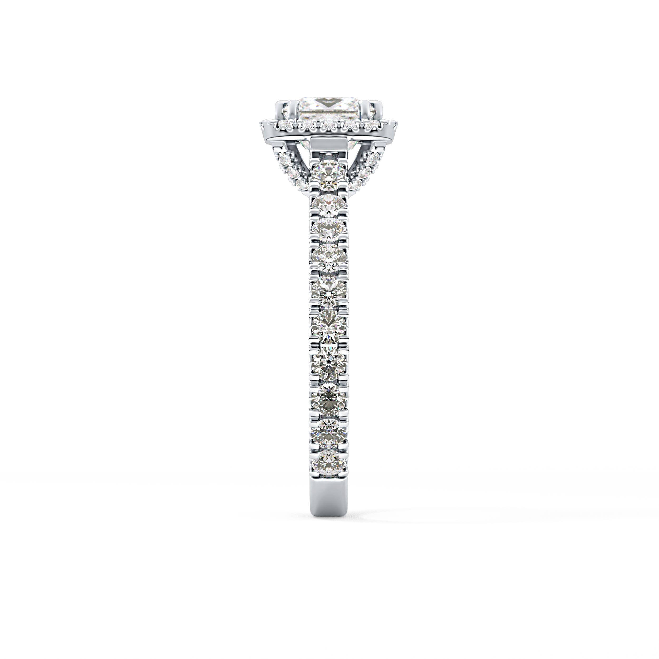 Princess Halo & Pave Lab Grown Diamond Engagement Ring