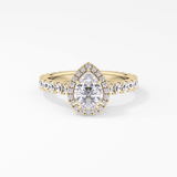 Pear Halo & Pave Lab Grown Diamond Engagement Ring