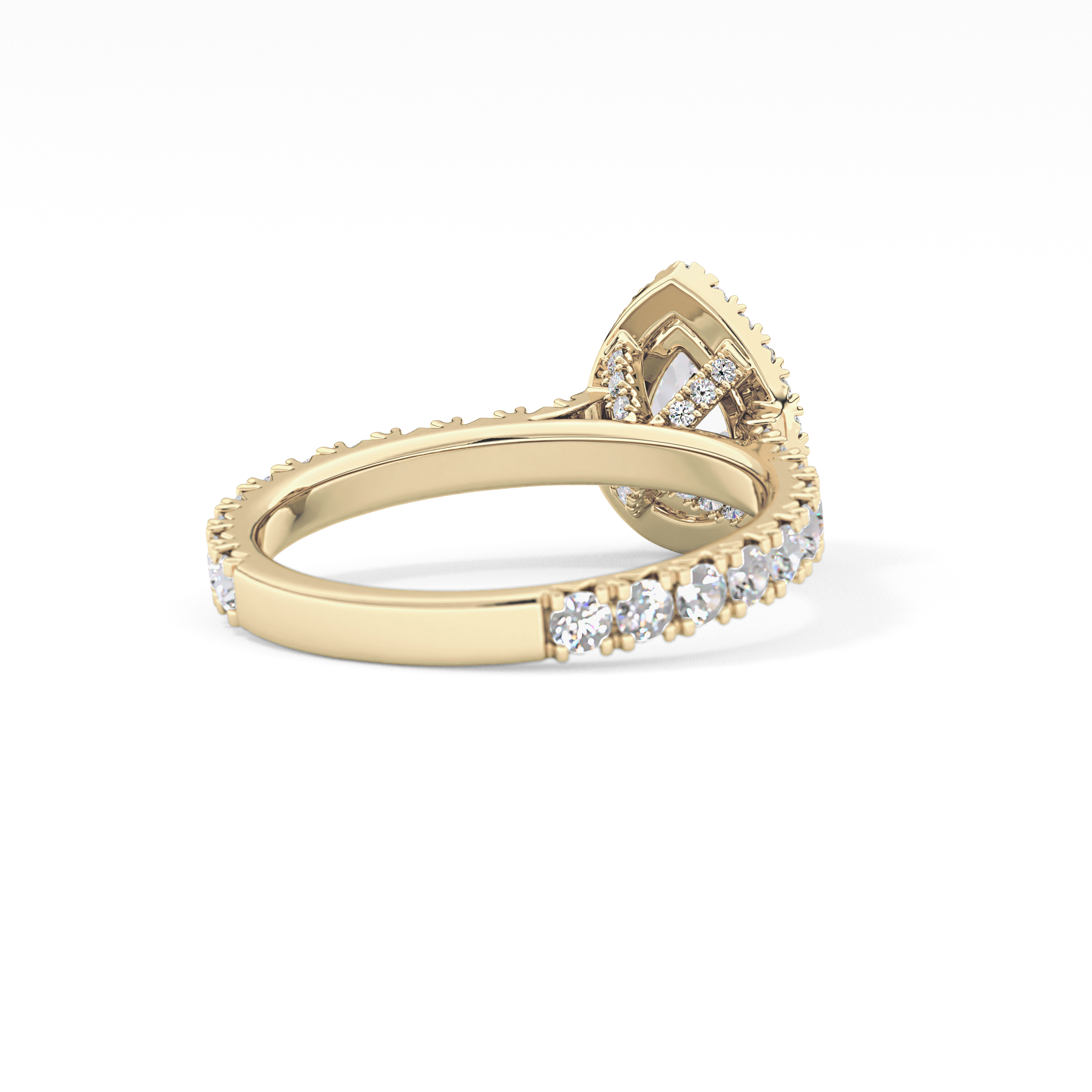 Pear Halo & Pave Lab Grown Diamond Engagement Ring