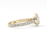 Pear Halo & Pave Lab Grown Diamond Engagement Ring