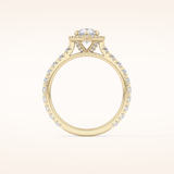 0.65 CT Pear Shaped Halo & Pave Moissanite Engagement Ring