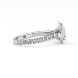Pear Halo & Pave Lab Grown Diamond Engagement Ring