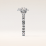0.65 CT Pear Shaped Halo & Pave Moissanite Engagement Ring