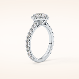 0.65 CT Pear Shaped Halo & Pave Moissanite Engagement Ring