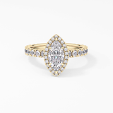 Marquise Halo & Pave Lab Grown Diamond Engagement Ring