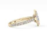 Marquise Halo & Pave Lab Grown Diamond Engagement Ring
